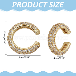 C-Shaped Brass Micro Pave Cubic Zirconia Cuff Earrings&nbsp;EJEW-WH0519-27B