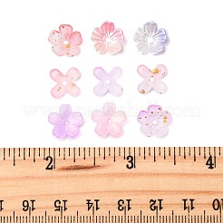 金属で編んだアクリルビーズキャップ  花  ピンク  11~11.5x11~11.5x2~4mm  穴：1.5~1.6mm  250個/セット&nbsp;OACR-FS0002-49B