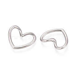 304ステンレススチールリンクリング  ハート  変色しない  ステンレス鋼色  15x17x3mm  内径：7.5x14mm&nbsp;STAS-N114-39P
