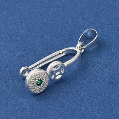Rack Plating Brass Micro Pave Cubic Zirconia Ice Pick Pinch Bails&nbsp;KK-F873-19S