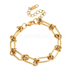667 Stainless Steel(Grade 201 Equivalent) Paperclip Chain Bracelets for Women&nbsp;BJEW-P347-03G