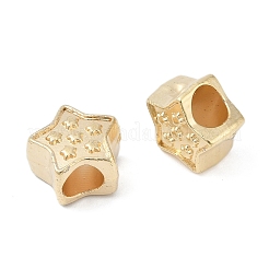 CCBプラスチック大穴ビーズ  スター  ゴールドカラー  11.5x12x7.5mm  穴：4.5~4.5mm&nbsp;CCB-D278-11G