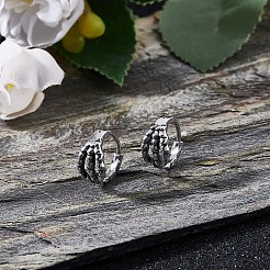 304ステンレススチール製クローフープピアス  男性女性のためのゴシックジュエリー  ステンレス鋼色  12.6x13x7.5mm  ピン：1.2mm&nbsp;JE994A