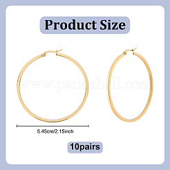 10 Piars 201 Stainless Steel Hoop Earrings&nbsp;EJEW-UN0002-88