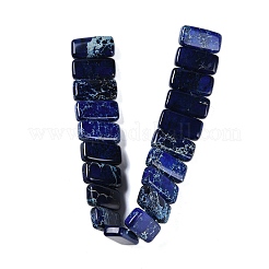ナチュラルインペリアルジャスパービーズ連売り  染め  長方形  ダークブルー  20.5x10.5x6mm  穴：1.1mm  約20個/連  8.07インチ（20.5cm）&nbsp;G-L604-F01-01K