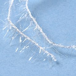 ポリエステルかぎ針編みの糸  きらめくスクラブ糸  布巾用  編み物を飾る工芸品  ホワイト  10~13x0.5mm  218.72ヤード（200m）/ロール&nbsp;OCOR-G009-01I