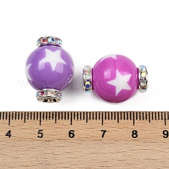 樹脂製ラインストーンビーズ  キャンディ  真鍮パーツ  スター  20~20.5x15.5~16mm  穴：2.2mm&nbsp;RESI-B030-01B-01