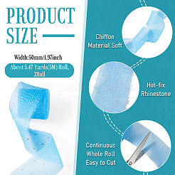 2Rolls Polyester Hot-fix Rhinestone Raw Edges Ribbon&nbsp;OCOR-TA0003-95K