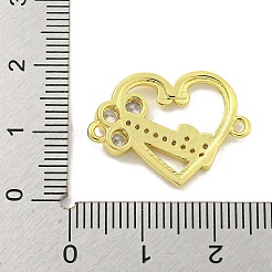 Rack Plating Brass Pave Clear Cubic Zirconia Connector Charms&nbsp;KK-B091-33G