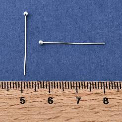 真鍮のボールヘッドピン  カドミウムフリー＆鉛フリー  銀  25x0.5mm  24ゲージ  ヘッド：2mm  約9350個/袋&nbsp;KK-R020-06S
