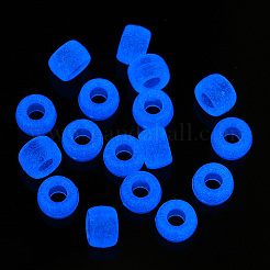 透明＆蓄光プラスチックビーズ  艶消し  カラスビーズ  ポニービーズ  暗闇で光る  バレル  プラム  9x6mm  穴：3.8mm  約1900個/500g&nbsp;KY-T025-01-H04