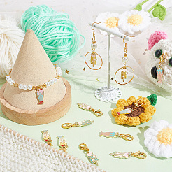 Alloy Enamel Ice Sucker & Ice Cream Pendant Locking Stitch Markers&nbsp;HJEW-AB00035