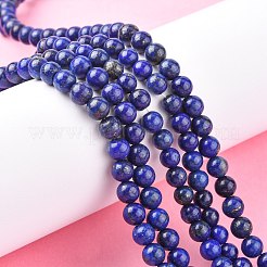 天然石ラピスラズリビーズ連売り  ラウンド  藤紫色  6mm  約58~61個/連  15インチ&nbsp;X-G-G099-6mm-7