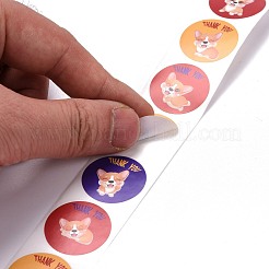 Flat Round Paper Thank You Stickers&nbsp;DIY-C042-12F