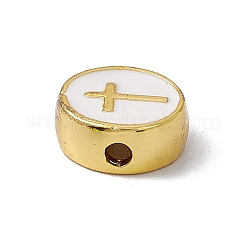 Real 18K Gold Plated Brass Enamel Beads&nbsp;KK-F814-04G-M