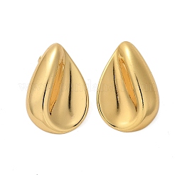 女性用304ステンレススチールスタッドピアス  イオンプレーティング（ip）  ティアドロップ  18KGP本金メッキ  25x17mm&nbsp;EJEW-U047-08G