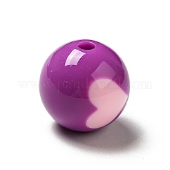 ツートンの不透明アクリルビーズ  クロスの丸  パープル  11.5mm  穴：2.8mm  約318個/287g&nbsp;LS-SACR-K003-02D