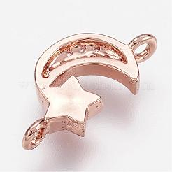 Brass Micro Pave Cubic Zirconia Links&nbsp;ZIRC-G098-71