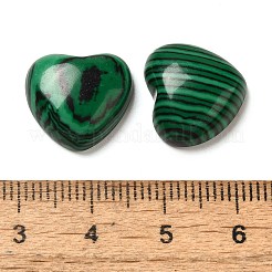 合成マラカイトカボション  ハート  15x15x6mm&nbsp;G-F776-02A-08