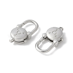 真鍮カニカン  ラックめっき  長持ちメッキ  鉛フリー＆カドミウムフリー  クマ  20x10x4.5mm  穴：1.6mm&nbsp;KK-F893-12P-01