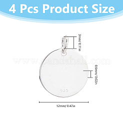 4Pcs 925 Sterling Silver Pendants&nbsp;STER-DC0001-37