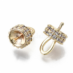 Brass Micro Pave Cubic Zirconia Peg Bails Pendants&nbsp;KK-N231-166-NF