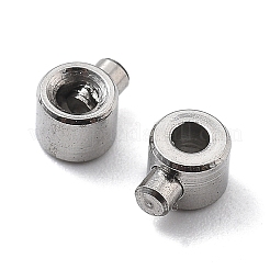 304ステンレススチールクリンプビーズ  緩いスペーサービーズ  ロンデル  ステンレス鋼色  3.5~4.2x3x2.5mm  穴：0.7mm&nbsp;LS-STAS-L216-51P