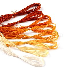 本物のシルク刺繡糸  友情のブレスレットの文字列  8色  グラデーションカラー  チョコレート  1mm  20 M /バンドル  8束/セット&nbsp;OCOR-D012-01V