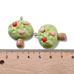 春をテーマにした不透明樹脂ペンダント  植物のチャーム  ツリー  30x23x8mm  穴：2mm&nbsp;RESI-R444-04E