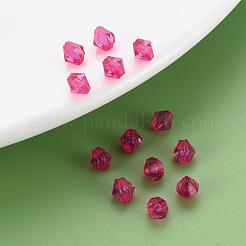 透明なアクリルビーズ  多面カット  双円錐形  赤ミディアム紫  5x4.5mm  穴：1.2mm  約12160個/500g&nbsp;MACR-S373-84-B05