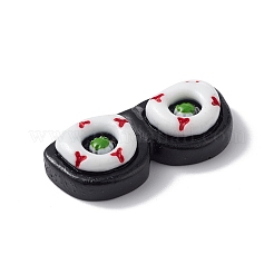 ハロウィンのテーマ不透明樹脂カボション  ブラック  メガネ模様  12x28x6.5mm&nbsp;RESI-E035-01E