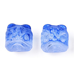 アクリルつや消しポリッシュビーズ  ライオンの頭  ミックスカラー  13x13x12.5mm  穴：2mm&nbsp;T028-02