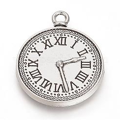 Vintage Tibetan Style Alloy Clock Pendant Cabochon Settings&nbsp;TIBEP-O006-20AS