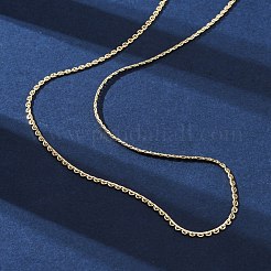 女性用真鍮リンクチェーンネックレス  304ステンレススチール製カニカン付き  ラックめっき  鉛フリー＆カドミウムフリー  長持ちメッキ  18KGP本金メッキ  17.76x0.08インチ（45.1x0.2cm）&nbsp;NJEW-D302-13G