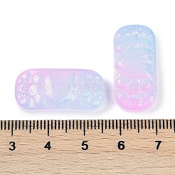Spray Painted Transparent Glass Connector Charms&nbsp;X1-GLAA-H035-06G