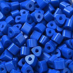 ベーキングペイント ガラスビーズ  セイロン  三角穴  trangle  ブルー  5x5x4mm  穴：1.3mm  3150個/ポンド&nbsp;SEED-H002-K-D311