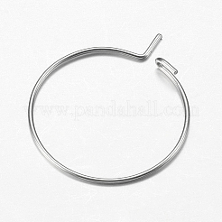 316サージカルステンレスフープピアス  ワイングラスチャームのパーツ  ステンレス鋼色  23x20x0.7mm  21ゲージ&nbsp;STAS-I097-050E