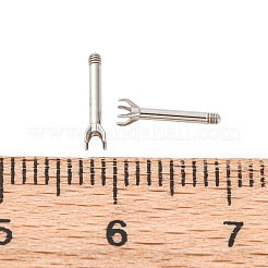 304ステンレススチールスタッドピアス金具  ステンレス鋼色  トレイ：2mm  9x2.5mm  ピン：1x7mm&nbsp;STAS-B091-02B-01P