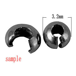 真鍮製つぶし玉カバーカシメ玉カバー  プラチナ  直径3.2mm  穴：1.2mm&nbsp;KK-G015-P
