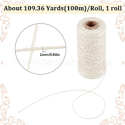 100mの麻ロープ  ジュートより糸  DIYクラフト用  雪  1mm&nbsp;OCOR-SP0001-23D