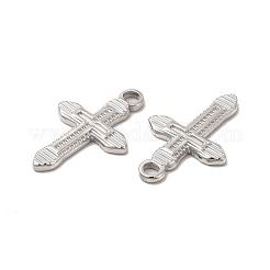 変色しない304ステンレススチールペンダント  クロスチャーム  ステンレス鋼色  20.5x13.5x2mm  穴：1.8mm&nbsp;STAS-I671-06P