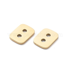 304ステンレススチールレーザーカット長方形コネクタチャーム  イオンプレーティング（ip）  14KGP本金メッキ  7.5x10x1mm  穴：1.7mm&nbsp;STAS-M111-13G-02