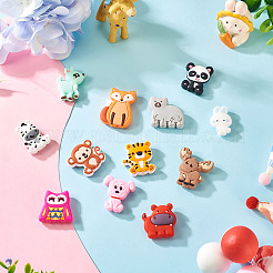 12 個 12 スタイル食品グレードのシリコーン焦点ビーズ  動物のテーマ  ミックスカラー  25~32x17.5~30x6.5~10mm  穴：1.8~3.5mm  1個/スタイル&nbsp;SIL-TA0002-62