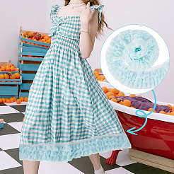 3-Layer Polyester Pleated Ribbon&nbsp;SRIB-WH0011-171A
