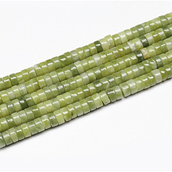 天然中国南部翡翠ビーズ連売り  ヒシビーズ  フラットラウンド/ディスク  6x3mm  穴：1mm  約119~131個/連  14.76~15.74インチ（37.5~40cm）&nbsp;G-Z006-C19-A