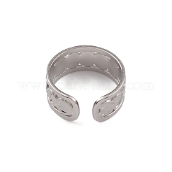 Non-Tarnish 304 Stainless Steel Heart Wrap Open Cuff Ring for Women&nbsp;RJEW-G285-06P