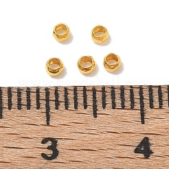 真鍮製つぶし玉カシメ玉  ロンデル  ゴールドカラー  1x2mm  穴：1mm&nbsp;KK-L019-G