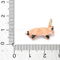 スプレーペイント304ステンレスペンダント  丸カン付き  キツネ  10x19.5x5mm  穴：4mm&nbsp;STAS-H254-04G-08
