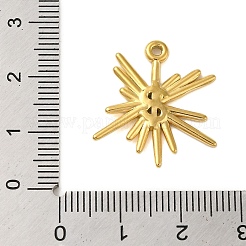 イオンプレーティング（IP）304ステンレスペンダント  ドル記号のチャーム  18KGP本金メッキ  23x21x2mm  穴：1.4mm&nbsp;STAS-C104-22G