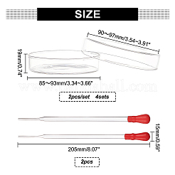 フラットラウンドいガラス製の生化学ペトリ皿  ガラススポイト付き  実験装置付属品  透明  90~97x19mm  インナーサイズ：85~93mm  2個/セット  4セット&nbsp;GLAA-OC0001-14B